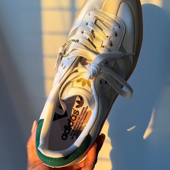 adidas Kids White and Tan Sneakers